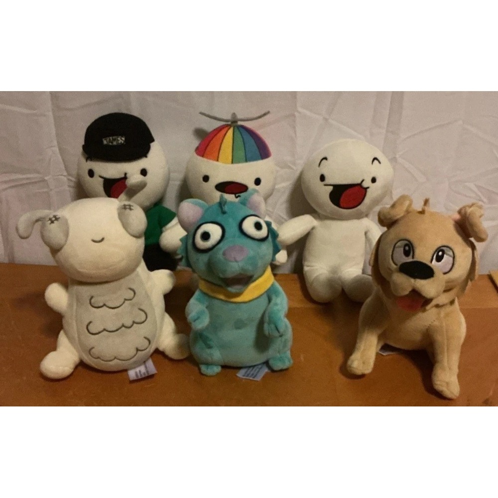 The Odd 1s Out  Plush Odd Ones YouTube Plush 8" White Stuffed Doll Lot Of 6